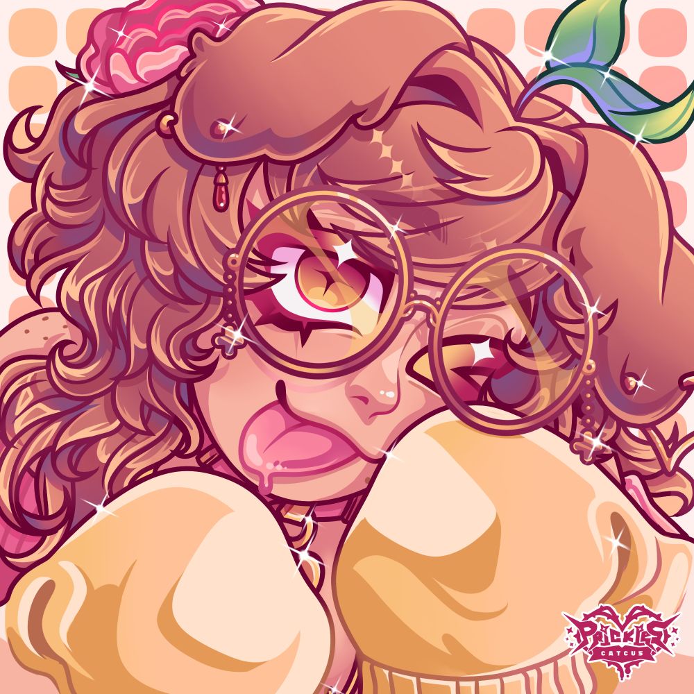 Hazel Amanita's newest vtuber design in the form of an icon, winking with their sleeves up their face.

This was made 2025.