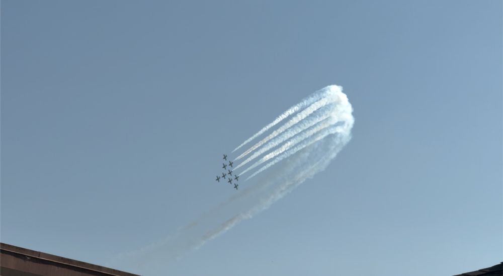 The Canadian Forces #Snowbirds aerobatic team flying over Victoria, BC, Canada.
