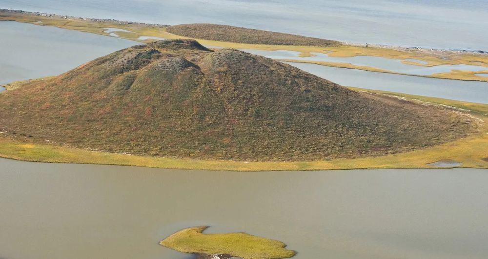 Pingos in the Mackenzie River delta, North West Territory, Canada.