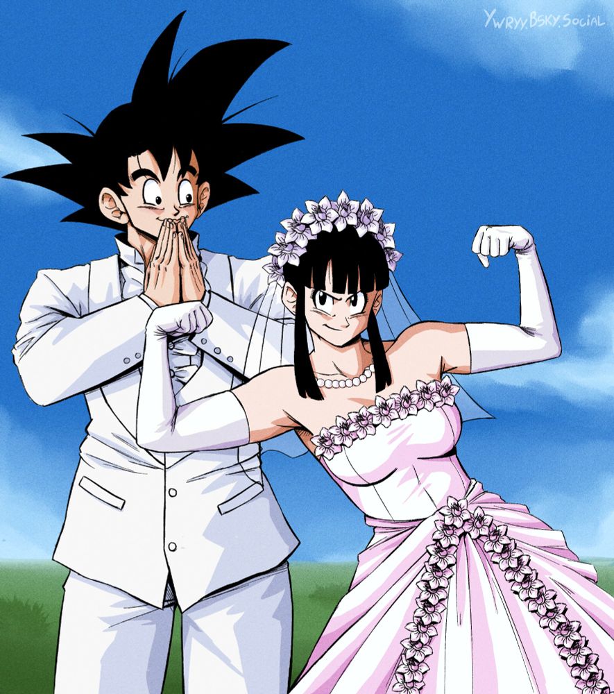 goku and chichi wedding fanart
