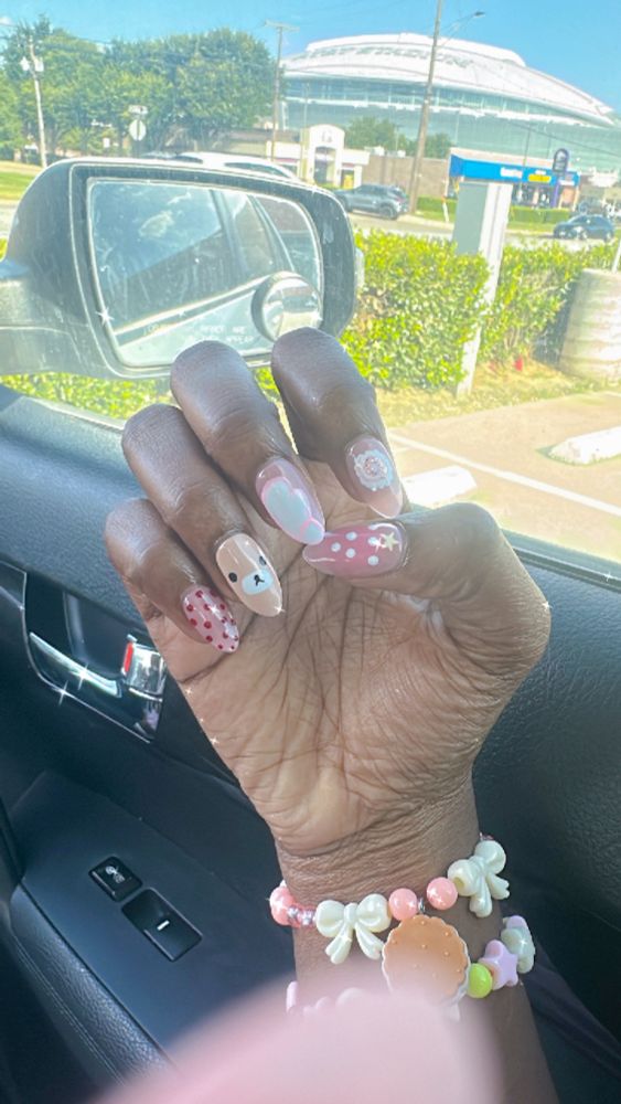 pink nail set