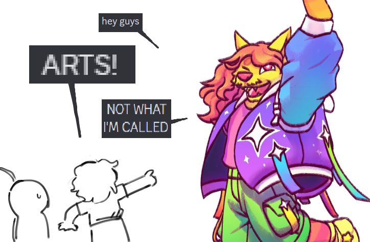 Edit of the "Not What I'm Called" Meme art, featuring Maxi instead of Polyphemus, and Odysseus calling Maxi "Arts" Instead of NPC or Maxi.
