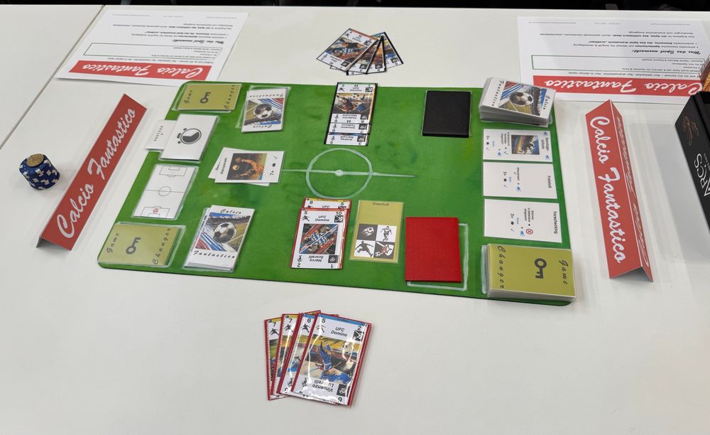 Prototyp des Fussball-Karten-Duellspiels „Calcio Fantastico“