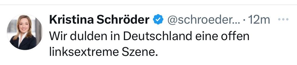 Tweet von Kristina Schröder, CDU-Steigbügelhalterin: 