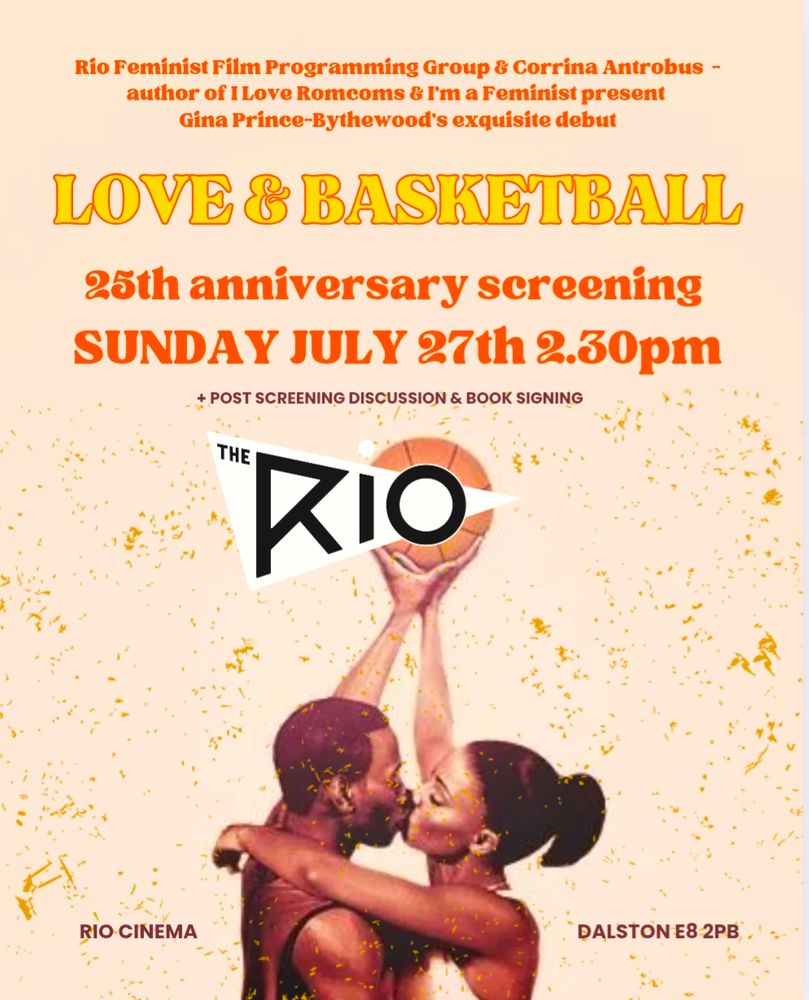 Two people kissing while reaching up for a basketball. From the film Love and Basketball 