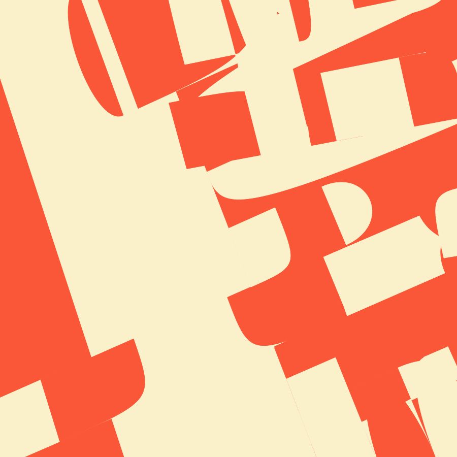 Abstract pattern of cream and red-orange intersecting shapes.