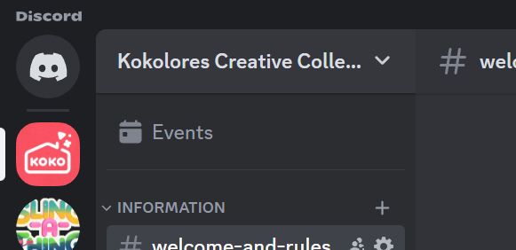 See Kokolores Creative Collective society discord channel coming up