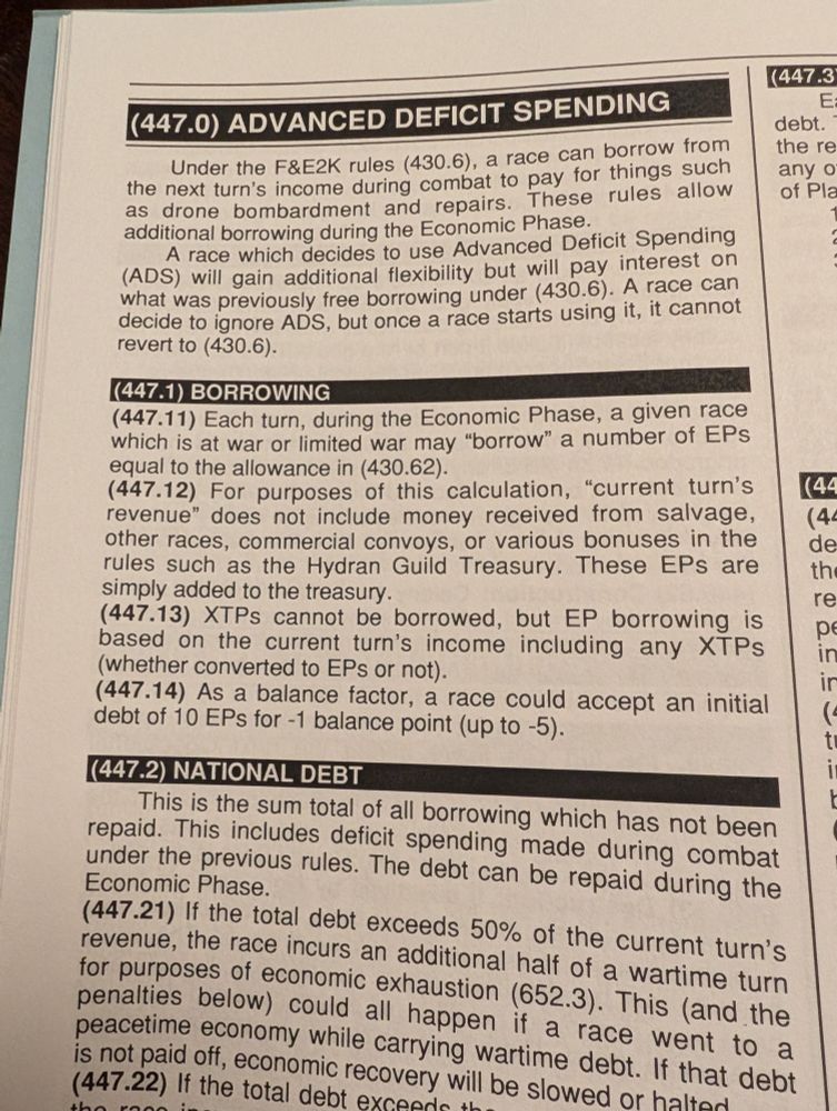The rules for Advanced Deficit Spending from Federation and Empire. 