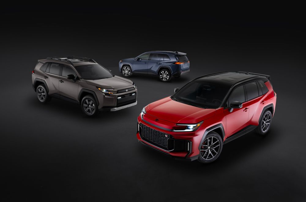 photo showing the three different 2026 RAV4 versions