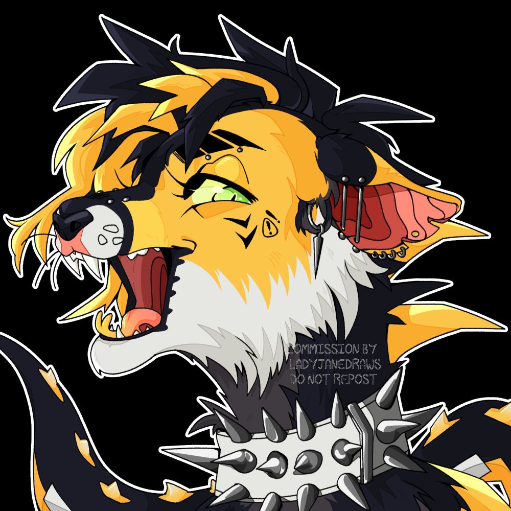 A headshot image of a furry OC.