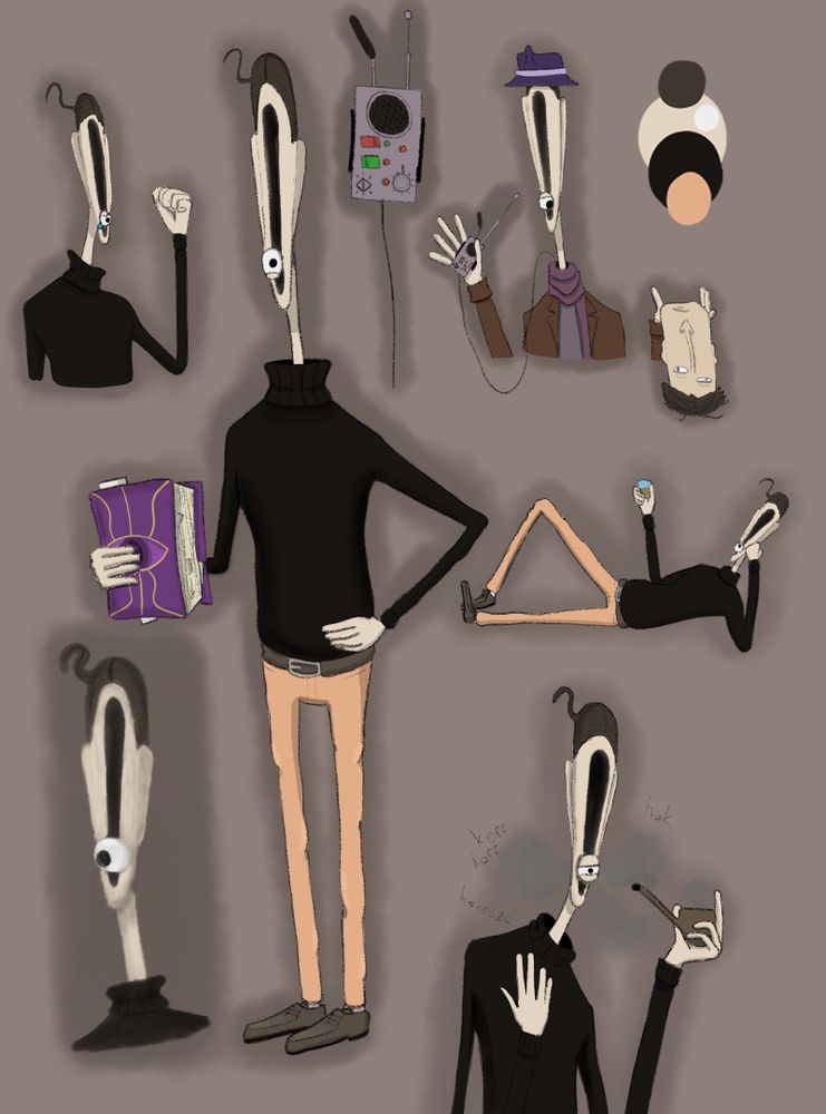 Stanley, my current main OC, is a humanoid/monster character originally from 1936 Britain with an interest in theatre, costumes, the occult, human anatomy, and countless other seemingly benign subjects, as well as a more "neutral" behavior towards humans. 