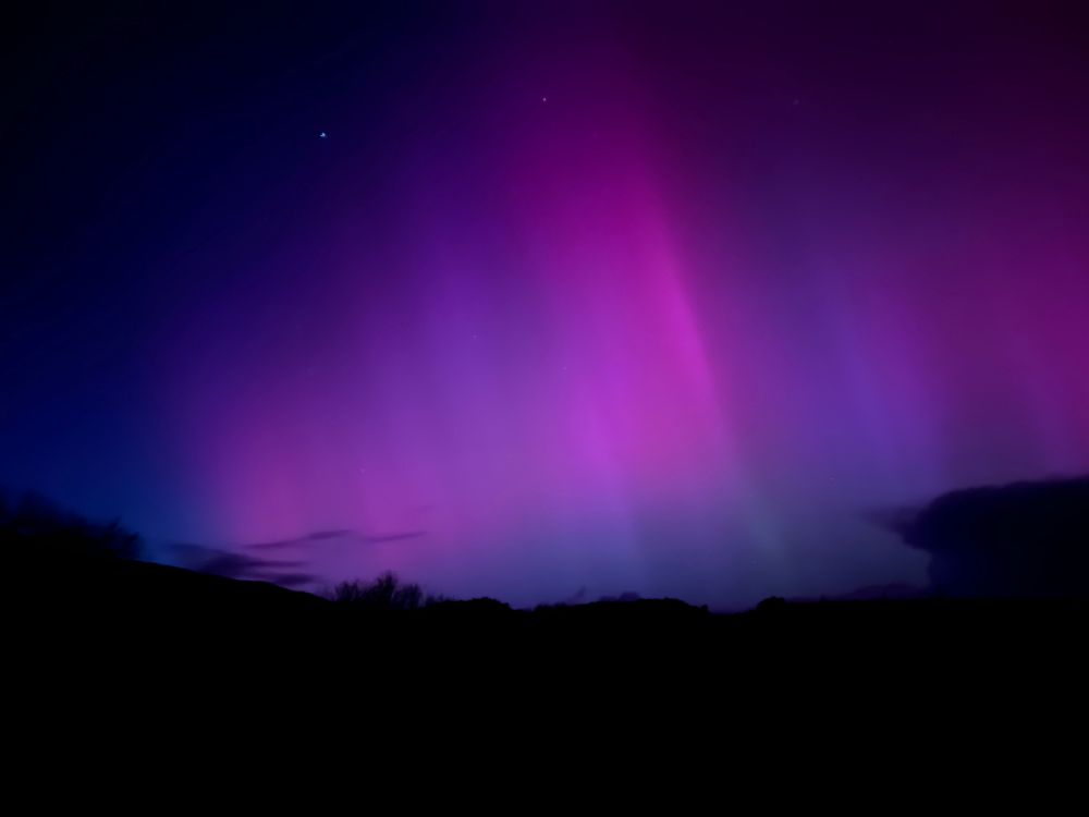 Streaks of pink and purple across the sky 