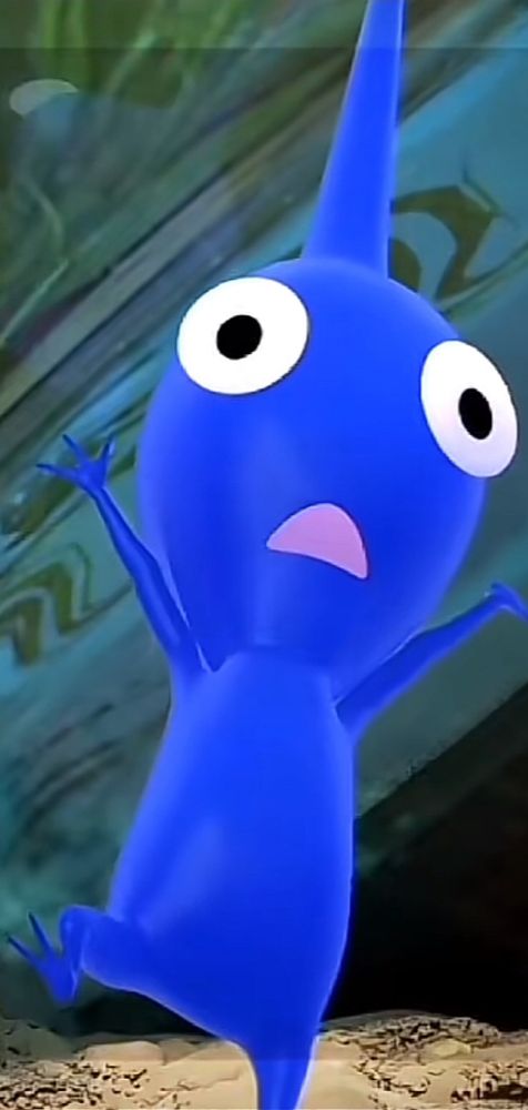 blue pikmin in shock and terror