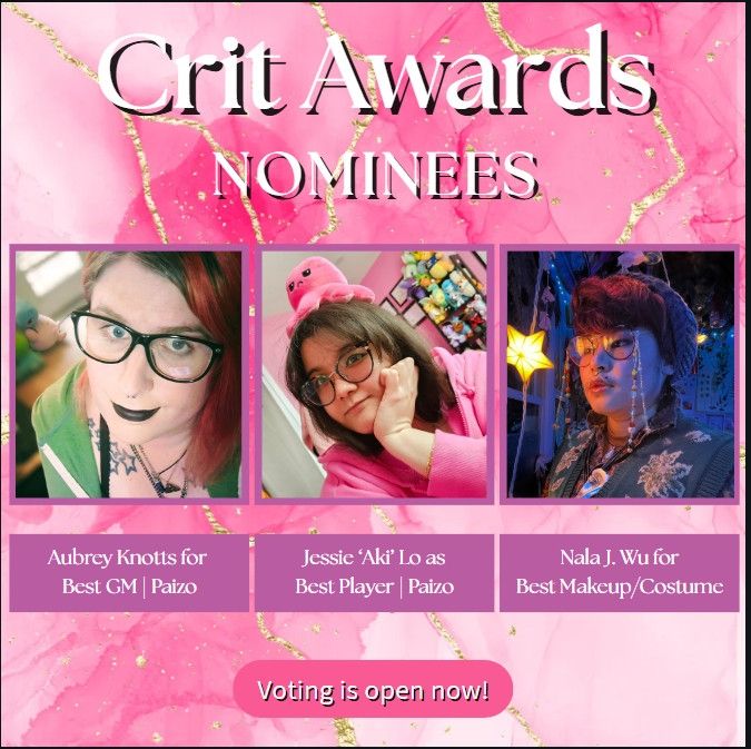 Promo for voting for the Crit Awards 