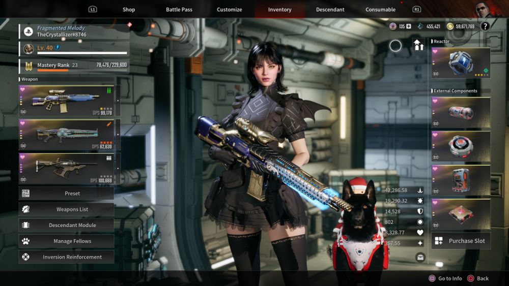 The First Descendant inventory screen showcasing Ultimate Sharen 