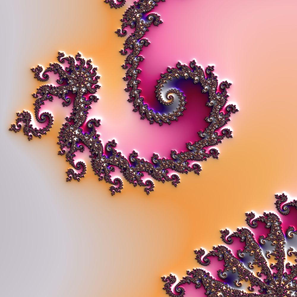 A zoomed-in section of a graph of the Mandelbrot set