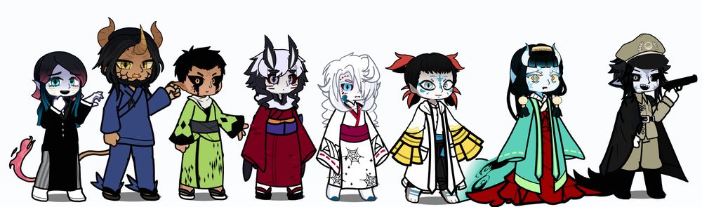 Last 2, Miyuki (Oc/my imaging of former lower moon 1 aka the lower moon Sanemi killed) and other is Hairo I think he’s from the flame and water book :p