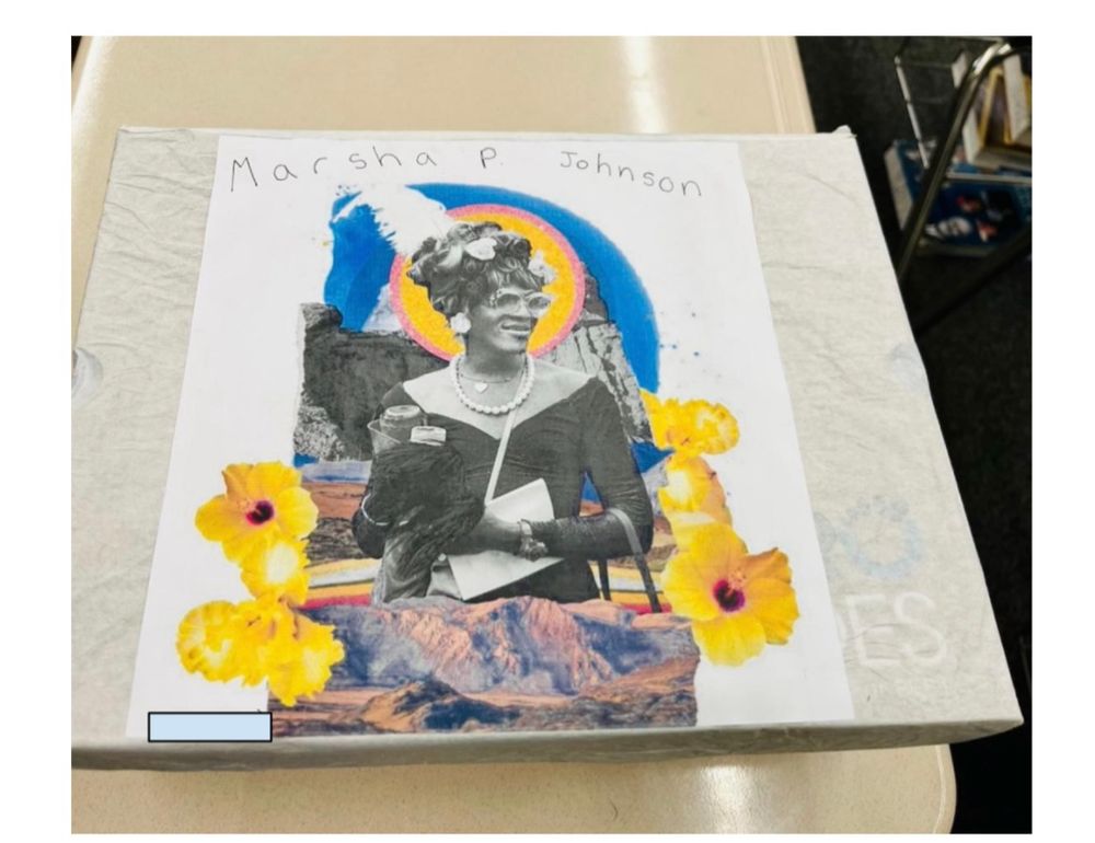 Cover with decorated picture of Marsha P Johnson