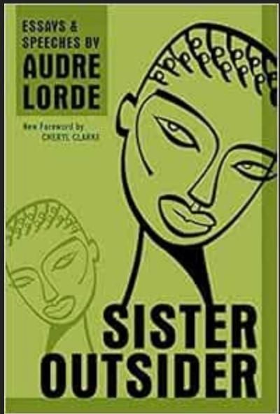 Green cover of Sister Outsider by Audre Lorde.
