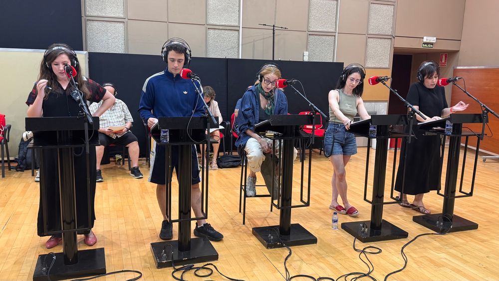 Adriana Jordán, Irene Rivas, Pablo Béjar, Mona Martínez y Elena Rivera en el ensayo de La Celestina