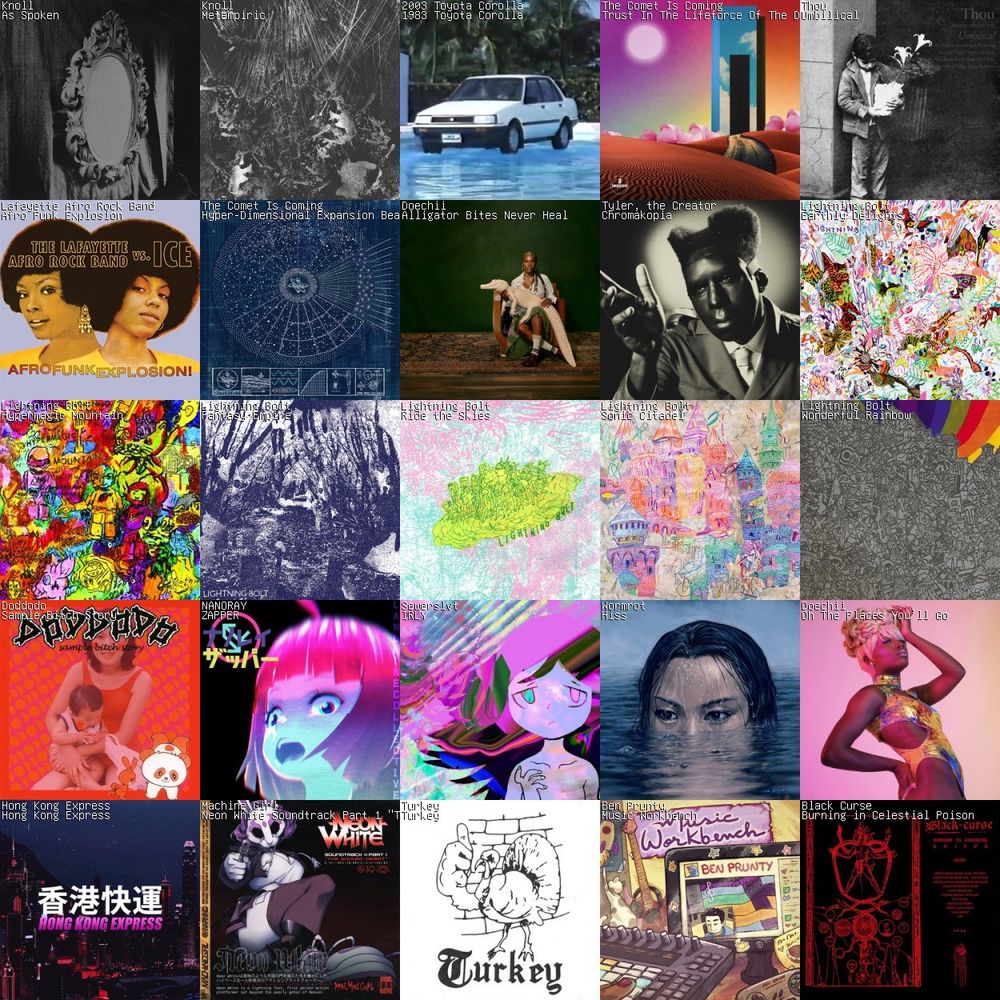 Weekly album roundup collage