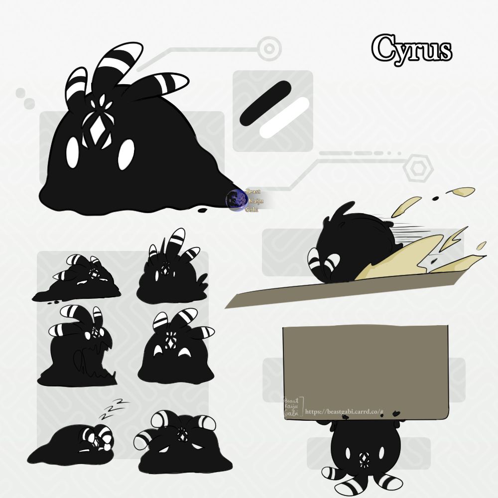 A reference of a dark with white marking slime