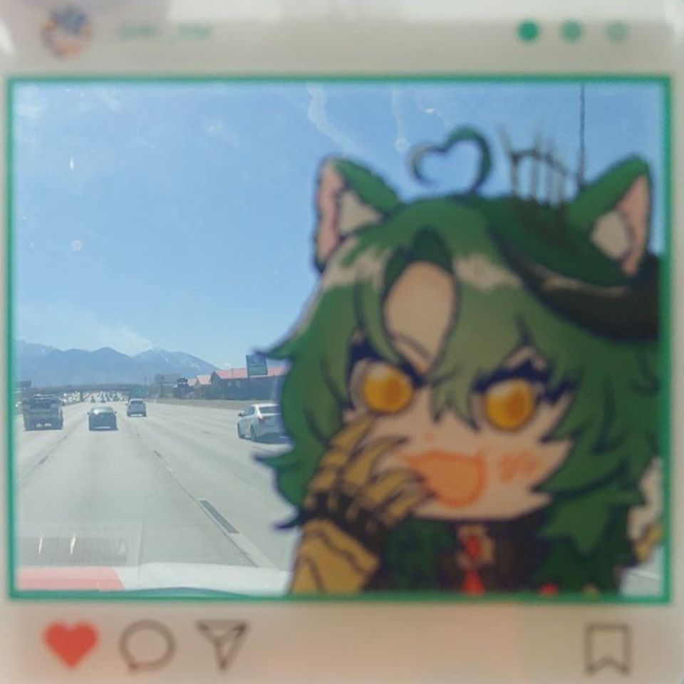 Girl_DM_ Overlay with a mountain that had a fire on it in the background and interstate road with some cars in the foreground.