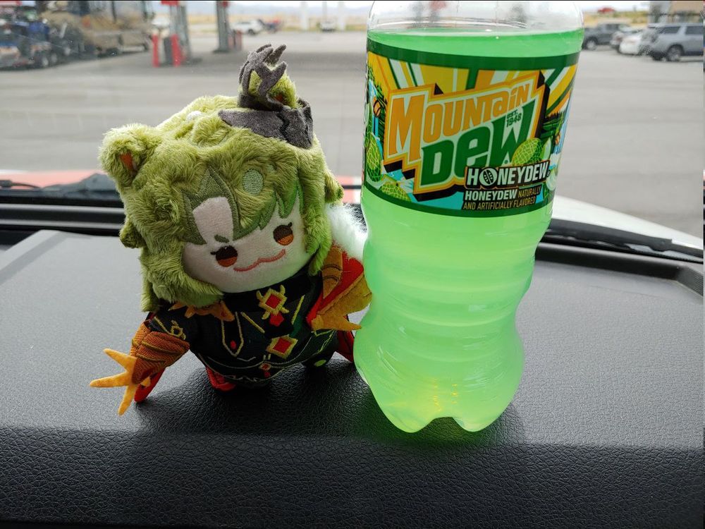 Girl_DM_ nui with Honeydew Mountain Dew exclusive flavor of Maverik