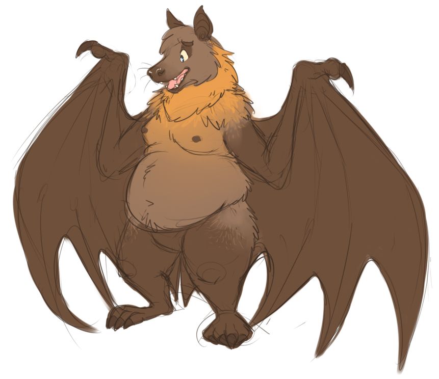 A fat fruit bat (Flying Fox)

🎨: @dreamforests.bsky.social 2018