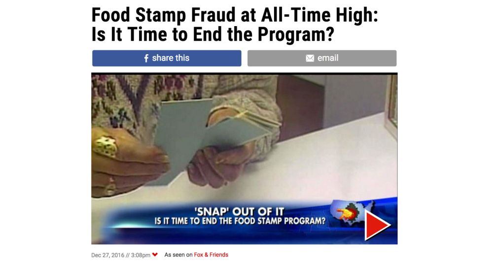 Case study: Foodstamp fraud