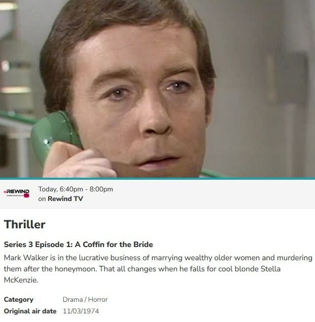 Brian Clemens' Thriller 'A Coffin for the Bride'