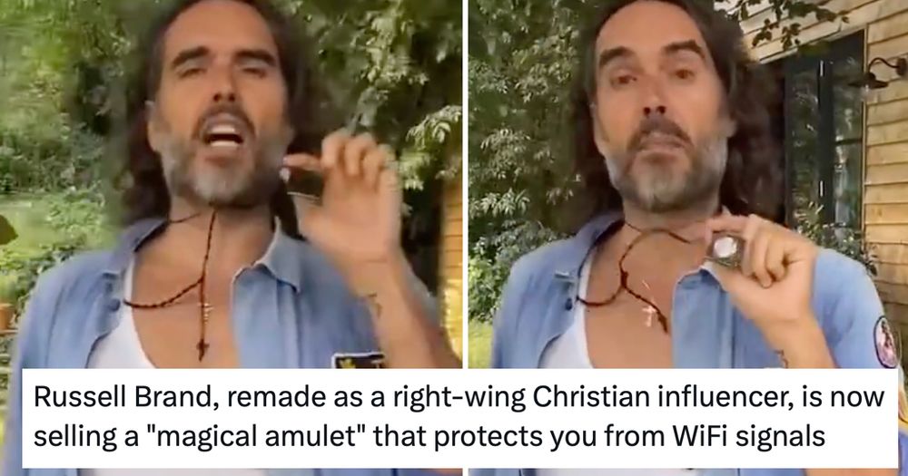 Russell Brand is selling a 'magical amulet' to protect you from WiFi and of all the mockery this response really hit the target