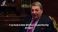 UKIP stalwart David Coburn being interviewed by Gary Tank Commander for a pre-election special, and saying, 'I've had a few drinks, I'm perfectly alright!'