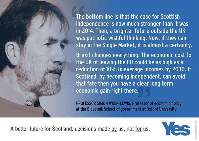 Professor Simon Wren-Lewis, Professor of economic policy at the Blavatnik School of government at Oxford University, outlines how Brexit had destroyed any faint case for Scotland to stay under Westminster rule.
