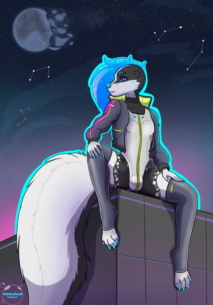 Cyberpunk Skunk. Bodysuits are rad. 