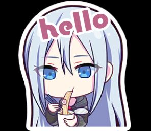 image of Kanade Yoisaki from Project SEKAI eating noodles, captioned "hello"