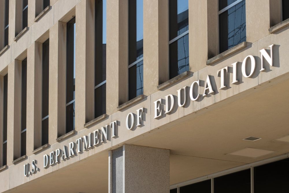 The front of the U.S. Department of Education's office building.