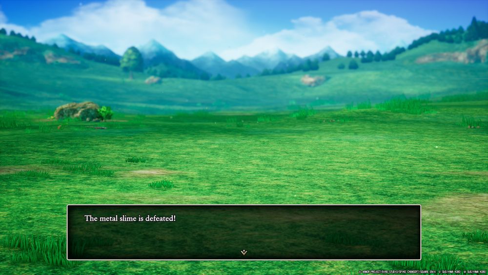 "The metal slime is defeated"