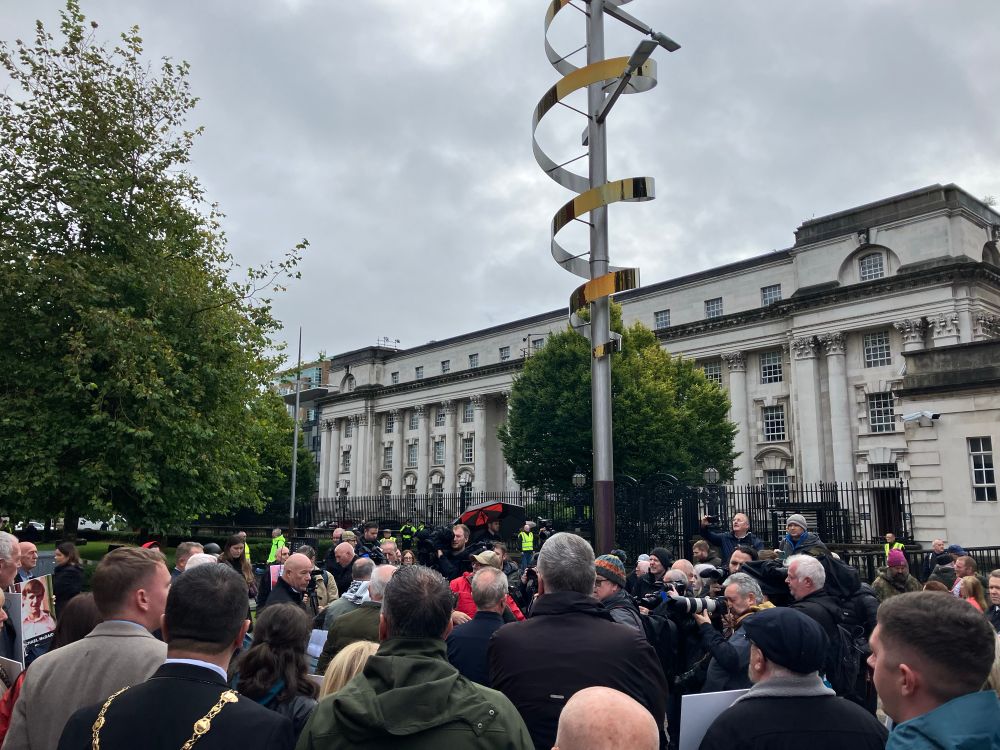 Bloody Sunday families walk to the courts in Belfast 