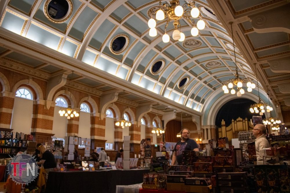 University of Reading Great Hall filled with Transformers stalls