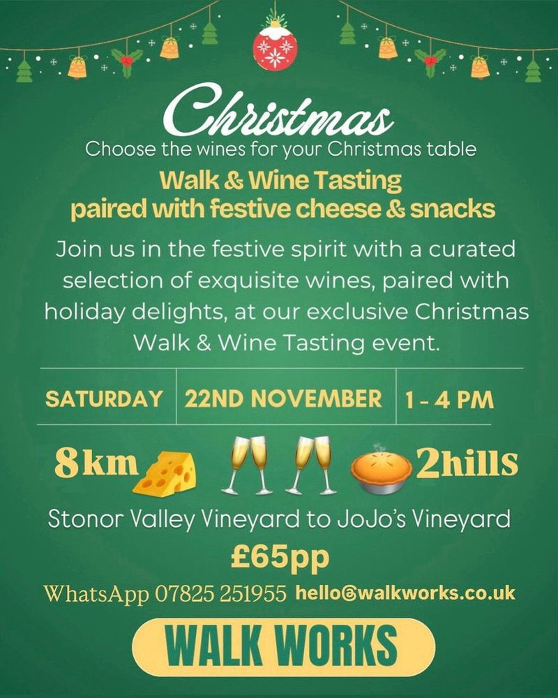 Poster for Festive Walk & Wine Tasting with details of the event