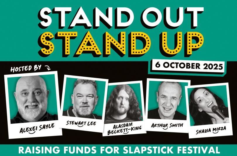 Poster for Stand Out Stand Up featuring headshots of various comedians