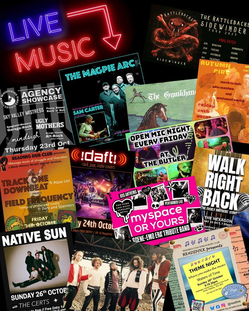 Montage of gig posters