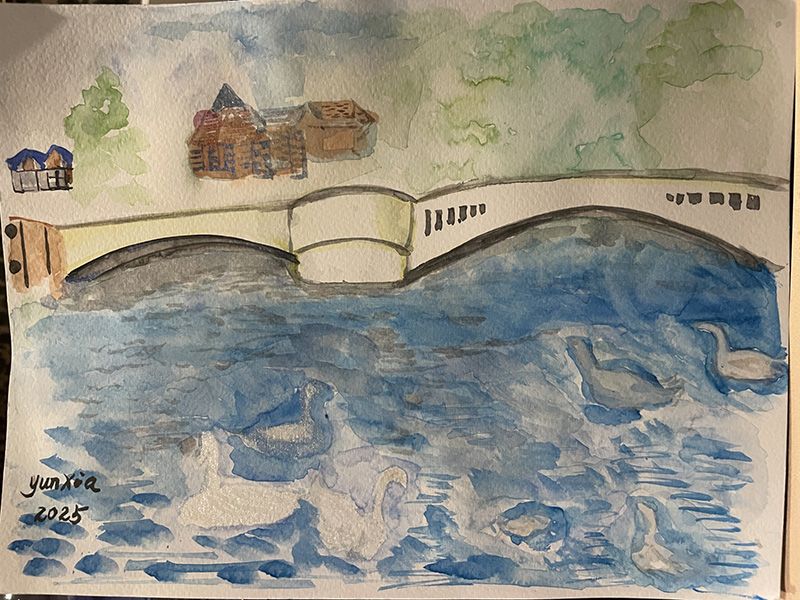 Painting of Caversham bridge