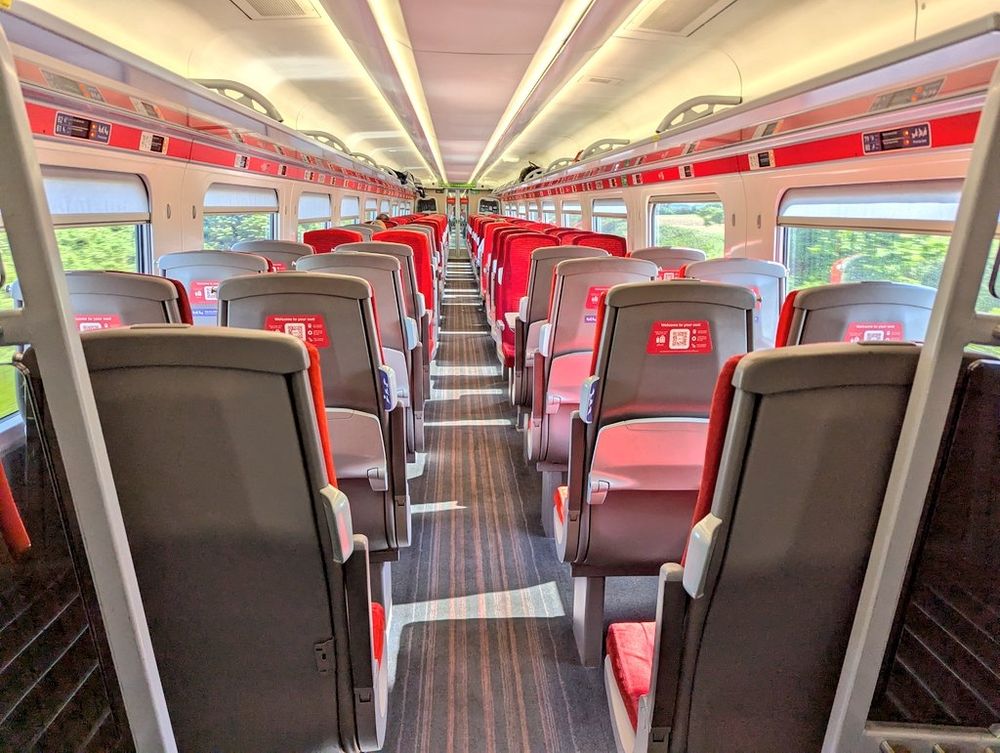 another empty train coach, this one's Coach B, so that's at least two mostly empty coaches and I'll bet the rest look the same