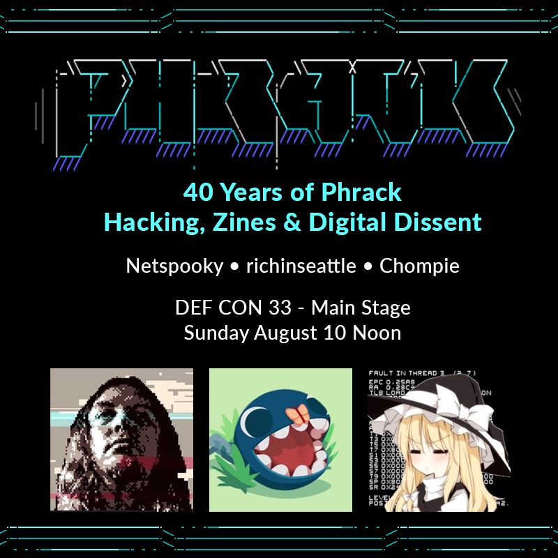 defcon 33 main stage sunday aug 10 noon - flyer with sick ascii by x0 and aNACHRONiST