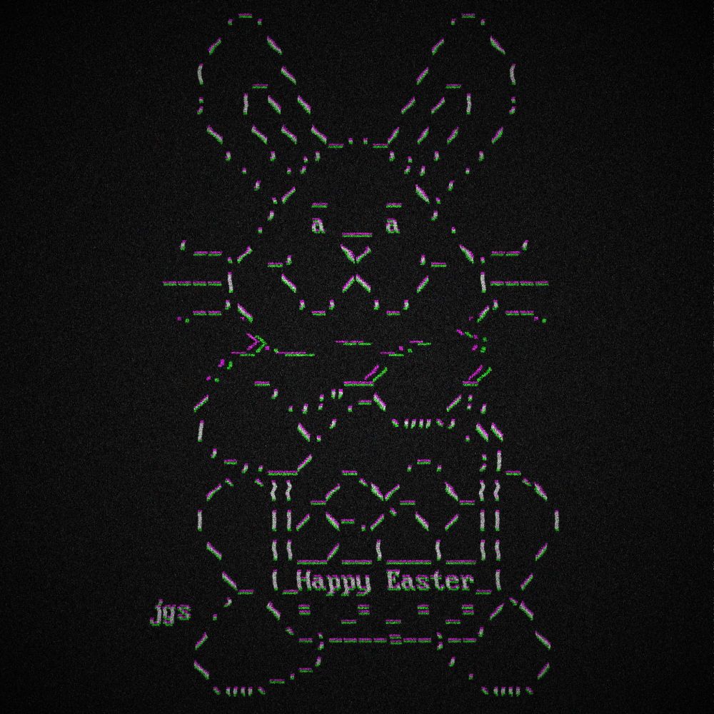 ascii art easter bunny, by jgs