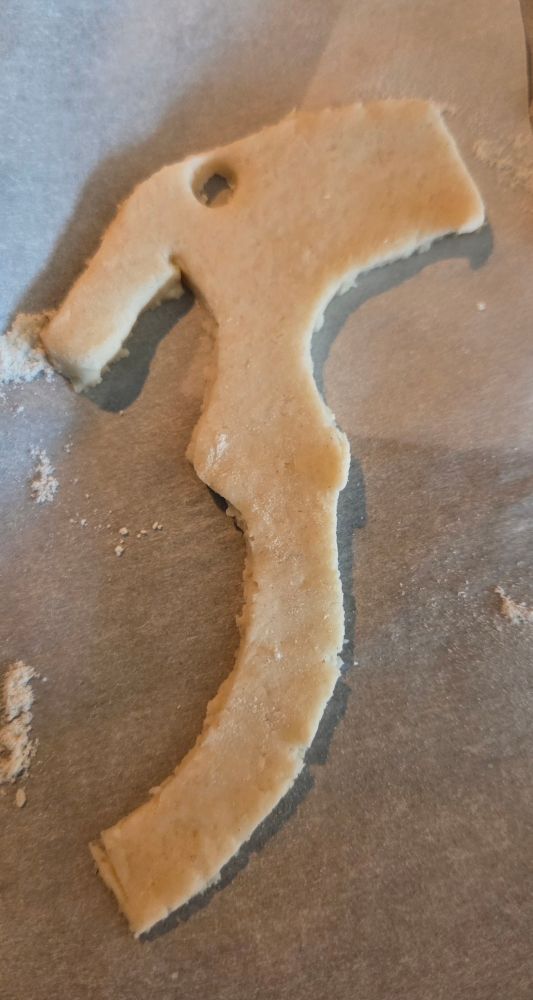 salt dough bidet attachment before oven. 