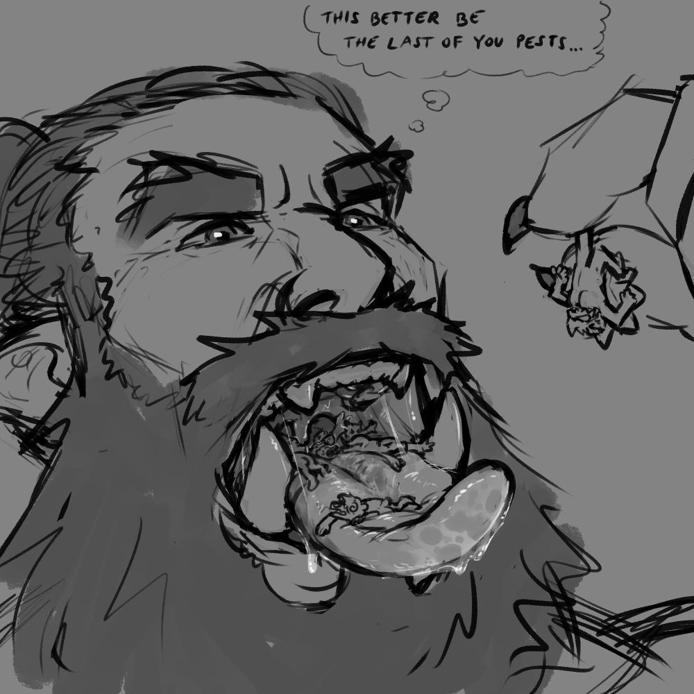 ProxArt
The big guy who was previously seen having fun collecting pesky micros off of his inn room can now be seen..uh...collecting them all once again...in his mouth~