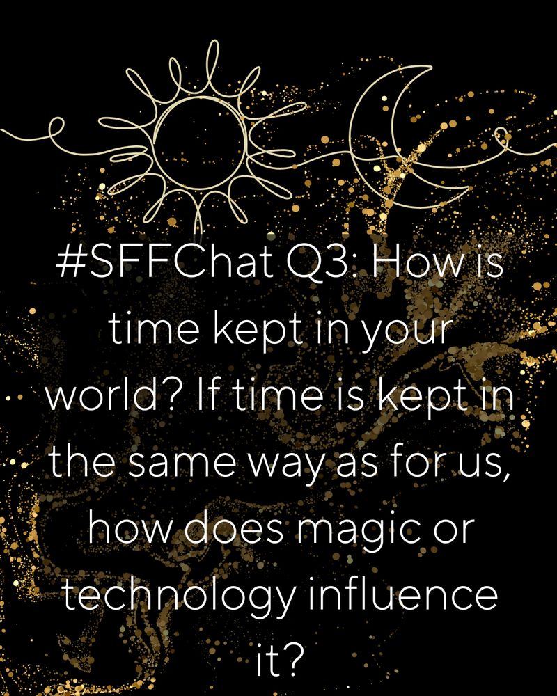 Black background with a simple sparkling gold texture and a line drawing of a sun and crescent moon.